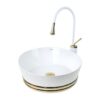 White Gold Countertop Vessel Basin