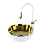 White Gold Countertop Vessel Basin