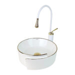 White Gold Countertop Vessel Basin