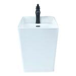 White Wall-Hung Monobloc Basin