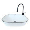White Black Countertop Vessel Basin
