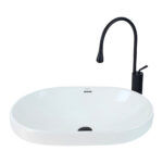 White Semi-Concealed Vessel Basin