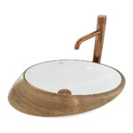 Ufo RoseGold White Countertop Vessel Basin