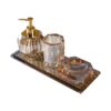 Diamond Beige 4-Piece Glass Accessory Set