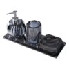 Diamond Gray 4-Piece Glass Accessory Set
