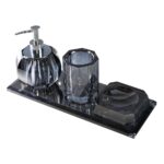 Diamond Gray 4-Piece Glass Accessory Set