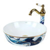 Ebru Blue Gold Vessel Basin