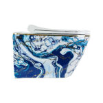 Ebru Blue Gold Rimless Wall-Hung Toilet