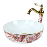 Ebru Pink Gold Vessel Basin