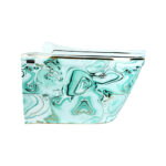Ebru Green Gold Rimless Wall-Hung Toilet