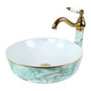 Ebru Green Gold Vessel Basin