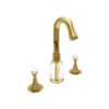 Elegate Crystal Gold Three-Hole Basin Mixer