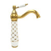Geometrik White Gold Tall Basin Mixer