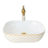 Geometrik White Gold Vessel Basin