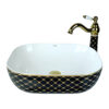 Geometrik Black Gold Vessel Basin
