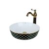 Geometrik Black Gold Vessel Basin