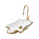 İstiridye Gold Countertop Vessel Basin