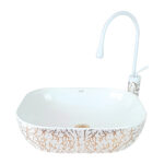Marble White Bronze Vessel Basin