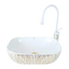 Marble White Gold Vessel Basin