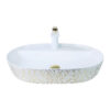 Marble White Gold Vessel Basin