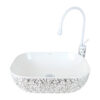 Marble White Silver Vessel Basin