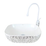 Marble White Silver Vessel Basin
