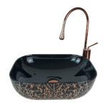 Marble Polished Black Bronze Vessel Basin