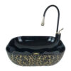 Marble Polished Black Silver Vessel Basin