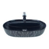 Marble Black Silver Vessel Basin