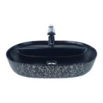 Marble Black Silver Vessel Basin