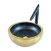 Fiore Matte Gold Black Vessel Basin
