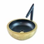 Fiore Matte Gold Black Vessel Basin