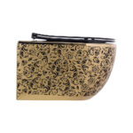 Matte Gold Black Rimless Wall-Hung Toilet