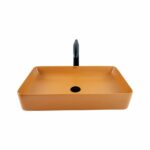 Matte Orange Vessel Basin