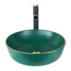 Matte Green Gold Oval Countertop Vessel Basin