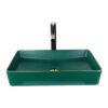 Matte Green Gold Countertop Vessel Basin