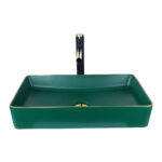 Matte Green Gold Countertop Vessel Basin