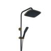 Metro Black Gold Waterfall Overhead Shower Set with Mixer