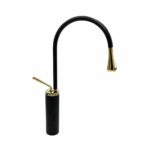Minimal Black Gold Tall Basin Mixer
