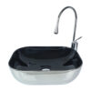 Platin Polished Silver Black Vessel Basin
