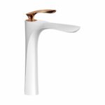 Royal White Rose Gold Tall Basin Mixer