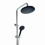 Royal Black Chrome Overhead Shower Set with Mixer