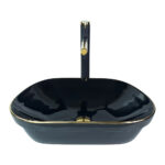 Black Gold Line Countertop Vessel Basin