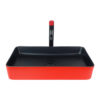 Matte Red Black Countertop Vessel Basin