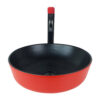 Matte Red Black Oval Countertop Vessel Basin