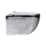 Platin Floral Rimless Wall-Hung Toilet