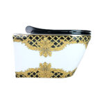 Kleopatra White Gold Rimless Wall-Hung Toilet