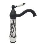 Zebra Black White Tall Basin Mixer