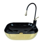 Gold Black Vessel Basin