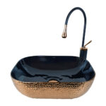 Crocodile Rose Gold Vessel Basin